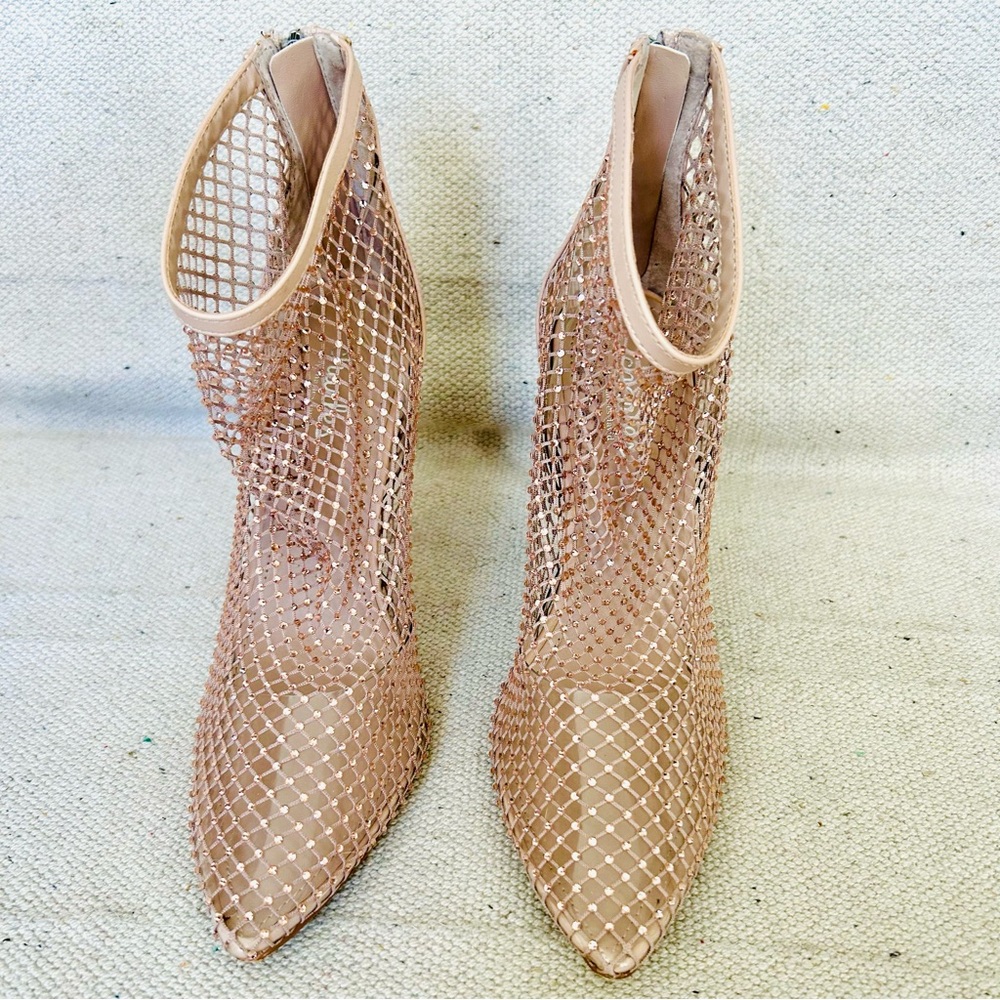 Charles David Rhinestone-Studded Mesh Booties - Picture 8 of 14